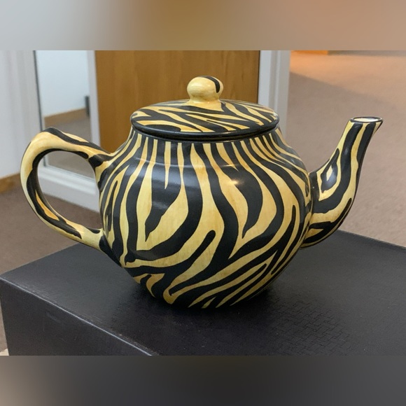 1996 Vintage Laurie Gates Safari Animal Print Teapot - Picture 14 of 16